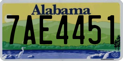 AL license plate 7AE4451