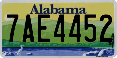 AL license plate 7AE4452