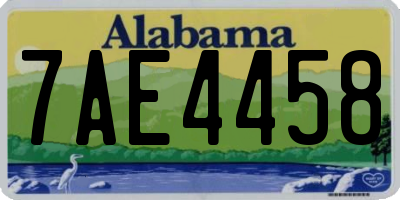 AL license plate 7AE4458