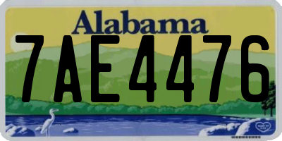AL license plate 7AE4476