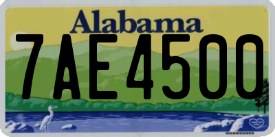 AL license plate 7AE4500