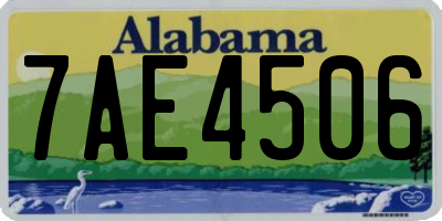 AL license plate 7AE4506