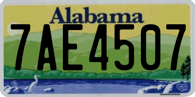 AL license plate 7AE4507