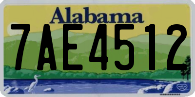 AL license plate 7AE4512