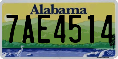 AL license plate 7AE4514