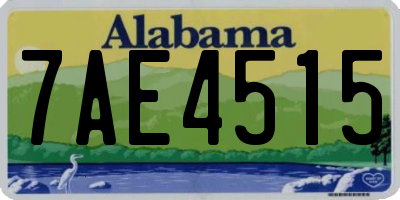 AL license plate 7AE4515