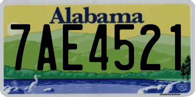 AL license plate 7AE4521