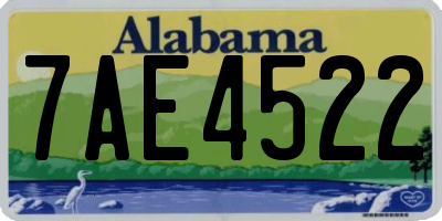 AL license plate 7AE4522