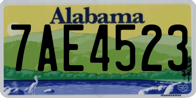AL license plate 7AE4523