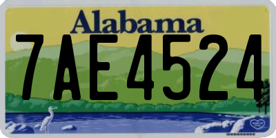 AL license plate 7AE4524