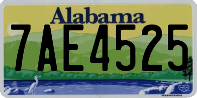 AL license plate 7AE4525