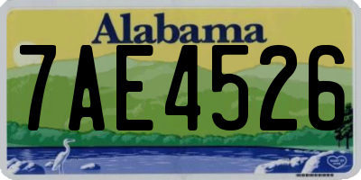 AL license plate 7AE4526