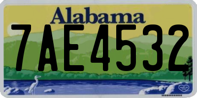 AL license plate 7AE4532