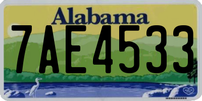 AL license plate 7AE4533