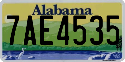 AL license plate 7AE4535