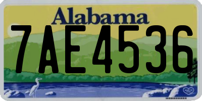 AL license plate 7AE4536