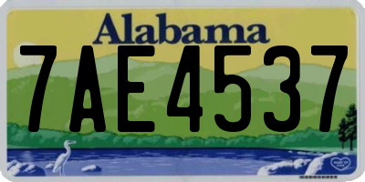 AL license plate 7AE4537