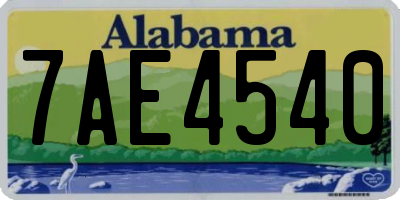 AL license plate 7AE4540