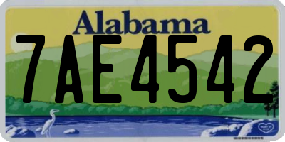 AL license plate 7AE4542