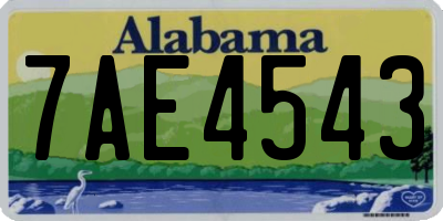AL license plate 7AE4543