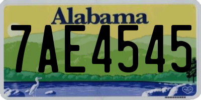 AL license plate 7AE4545