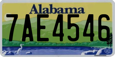 AL license plate 7AE4546