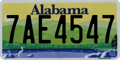 AL license plate 7AE4547