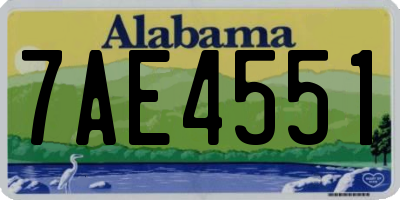 AL license plate 7AE4551