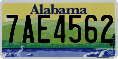 AL license plate 7AE4562