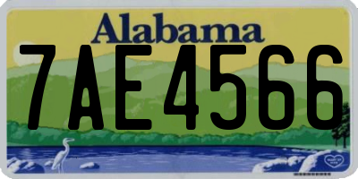 AL license plate 7AE4566