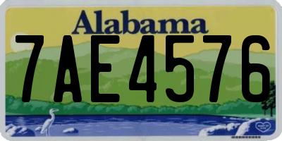 AL license plate 7AE4576