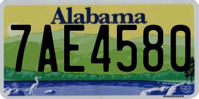 AL license plate 7AE4580