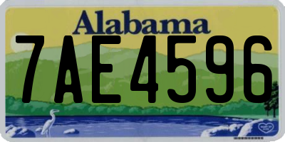 AL license plate 7AE4596