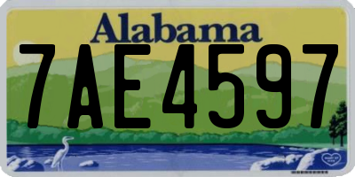 AL license plate 7AE4597