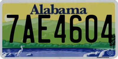 AL license plate 7AE4604
