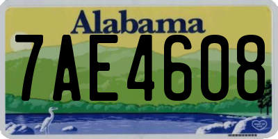 AL license plate 7AE4608