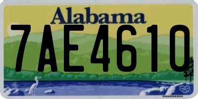 AL license plate 7AE4610