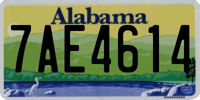 AL license plate 7AE4614