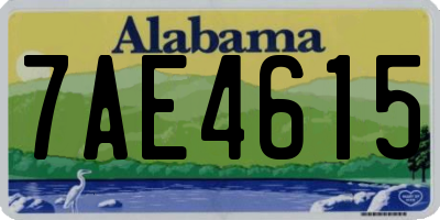 AL license plate 7AE4615