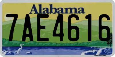 AL license plate 7AE4616