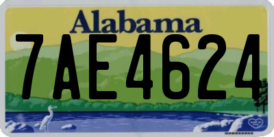 AL license plate 7AE4624