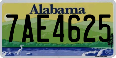 AL license plate 7AE4625