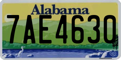 AL license plate 7AE4630