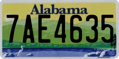 AL license plate 7AE4635