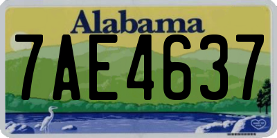 AL license plate 7AE4637