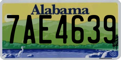 AL license plate 7AE4639