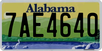 AL license plate 7AE4640