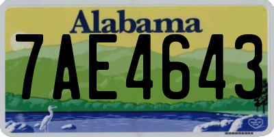 AL license plate 7AE4643