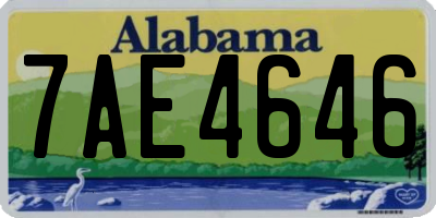 AL license plate 7AE4646