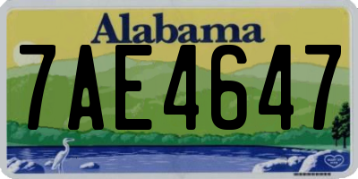 AL license plate 7AE4647